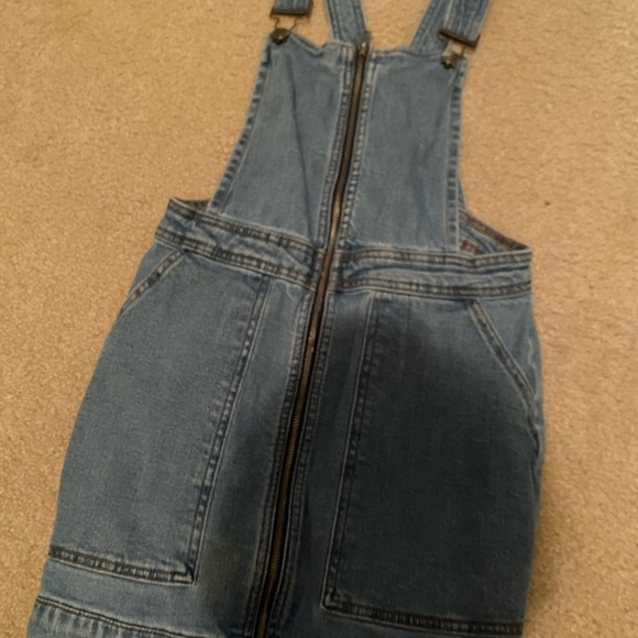 Dresses & Skirts - Denim Overall Dress with Front Zipper | Women’s Casual Jean Jumper | Size S